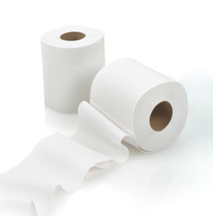 Toilet Paper Rolls Isolated on a white background