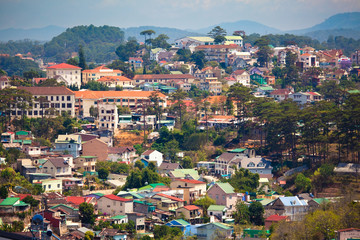 Fototapeta premium View of Dalat city from the hill