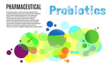 
Vector illustration of probiotics on a transparent background. Pharmaceutical bacteria or germs.