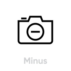Minus icon. Editable Vector Outline.