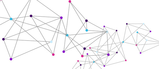 Line points connections, triangular technology design. Abstract geometric background