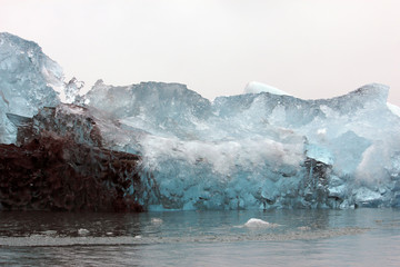 Jokulsarlon, Iceland - mid summer. Melting icebergs from Vatnajokull glacier floating in Jokulsarlon lagoon.