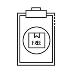 delivery free checklist line style icon vector illustration design