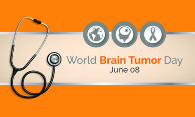 Vector illustration on the theme of World Brain Tumor day observed each year in the month of June on 08th