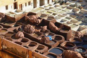 Chouara Tannery is one of the three tanneries in the city of Fez, Morocco. Built in the 11th...