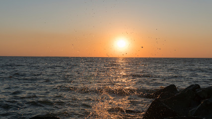 Fototapeta na wymiar sunset view to the sea