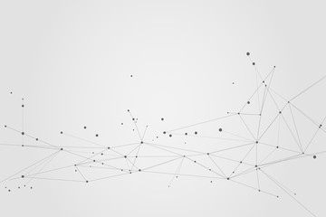 Abstract connecting dots and lines, Polygonal background, technology design, vector illustrator