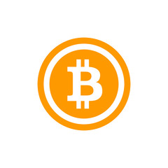 Obraz premium Bitcoin cryptocurrency gold round symbol flat vector icon for apps and websites