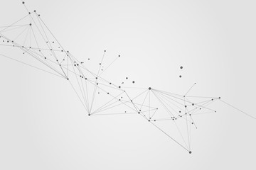 Abstract connecting dots and lines, Polygonal background, technology design, vector illustrator