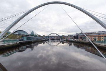 Millenium Bridge, Newcastle upon Tyne, England.