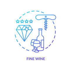 Fine wine concept icon. Vintage alcohol drink, premium quality winemaking idea thin line illustration. Beverage aging, luxurious product. Vector isolated outline RGB color drawing