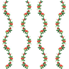 Seamless apttern with watercolor strawberries.