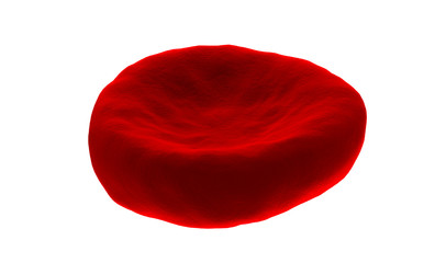 High detail blood cell isolated on white background. Red blood cell. Healthcare and medical zoom concept. 3d render.