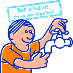 Fototapeta na wymiar let's save the water together