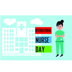 12 May. International Nurse Day background. Close-up of nurse Vector flat illustration