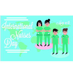 12 May. International Nurse Day background. Close-up of nurse Vector flat illustration