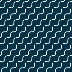 Zigzag and waves. Design with manual hatching. Ethnic boho ornament. Seamless background. Tribal motif. Vector illustration for web design or print.