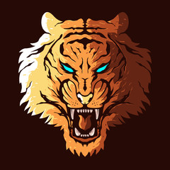 Angry tiger head vector