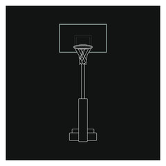basketball basket on white background vector