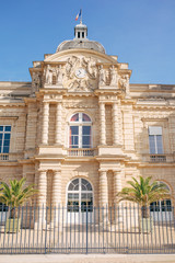 Fototapeta na wymiar Luxembourg Palace in the Luxembourg garden, Left Bank, Latin quarter, Paris