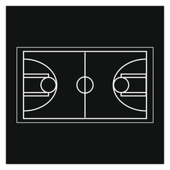 basketball court on white background vector
