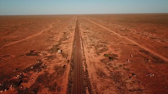 Trans-Australian railway across the Australian desert