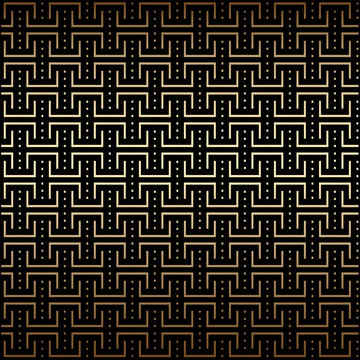 Geometric simple golden and black seamless pattern background, art deco style