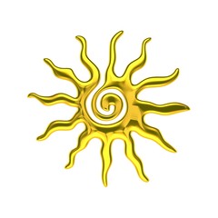 Golden Sun 3D Rendering Illustration