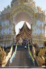 A beautiful view of buddhist temple Wat Saeng Kaew at Chiang Rai, T;hailand.