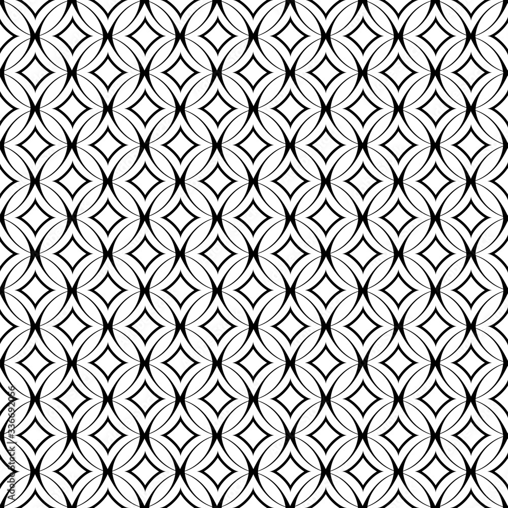Poster seamless abstract monochrome geometric circle line pattern background