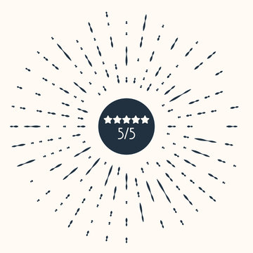 Grey Consumer or customer product rating icon isolated on beige background. Abstract circle random dots. Vector Illustration