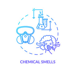 Chemical smells concept icon. Flawed wine fermentation indication idea thin line illustration. Recognizing spoiled drink by acetone scent. Vector isolated outline RGB color drawing