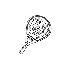 paddle racket on white background vector
