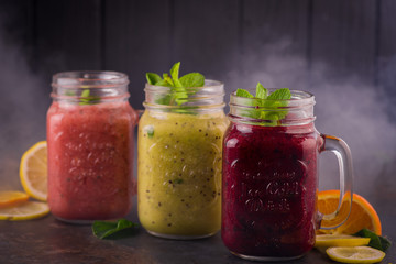 Fototapeta na wymiar drinks smoothie juice fresh juice grated berries berry drink pulp juice 