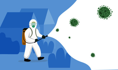 Illustration graphic vector of Virus Disinfection. Perfect for campaign war virus like a corona virus, etc.