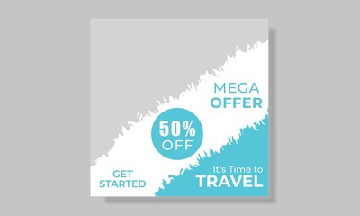 Social media banner template. Square frame web banner for social media. Suitable for social media post and web internet ads. Social media mockup