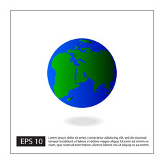 Earth globe vector icon, flat design