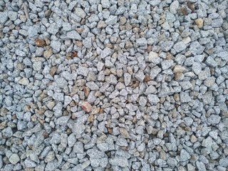 stone wall texture.Various gravel pebbles for background top view.