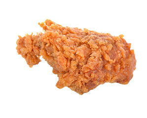 Fried chicken isolated on white background.