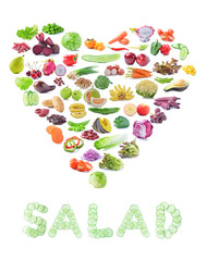 fruit and vegetable isolated on white background