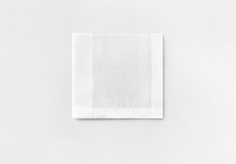 squared white paper pouch