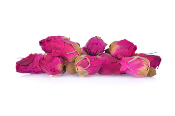 dried roses isolated on white background