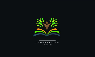 Abstract life logo design with green leaves and human silhouette. Healthy lifestyle theme. Flat vector emblem for medical care or wellness center