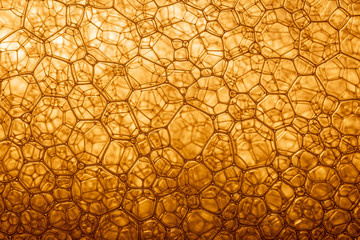 Yellow Soap Bubbles, Water Abstract Macro Foam Background