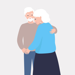 elderly people in a nursing home concept colorful vector illustration