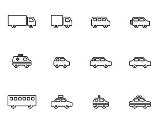 トラック,車,救急車,パトカー等のアイコンセット
