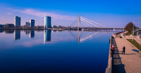 Modern Bridge in the City Center of Riga, Latvia