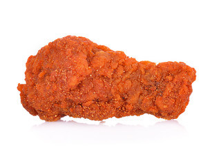 fried chicken wings with chili sauce on white background