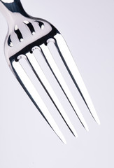 Closeup shiny fork 