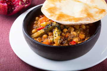 Traditional rustic homemade soup